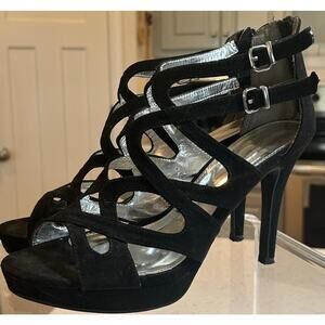 REPORT BRAND Women's Size 9 Strappy Ankle High Heels with Zipper